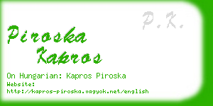 piroska kapros business card